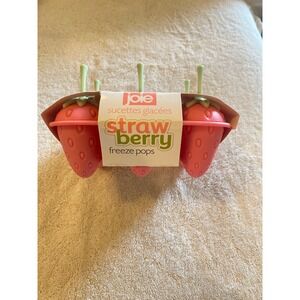 Joie Strawberry Freeze Pops 6 Piece Silicone Popsicle Mold Set Pink Green NEW